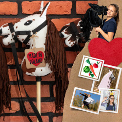 Skippi Hobby Horse  tarantowaty - biało brązowy - prezent na dzień dziecka