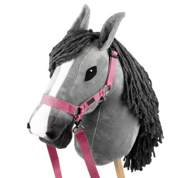 Skippi Halfter für Hobbypferd – Zügel, 2 austauschbare Felle – rosa
