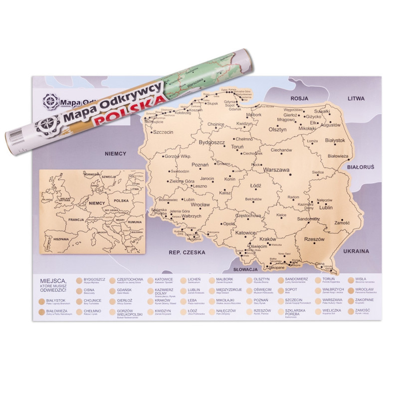 Entdeckerkarte Polen Kratzkarte REISENDER Geschenk