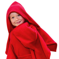 Kinderdecke mit Ärmeln und Kapuze in Rot