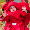 Kinderdecke mit Ärmeln und Kapuze in Rot