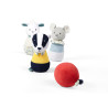 B.O.1437 Pädagogisches Plüsch-Bowling-Set – DACHS EDMUND & FREUNDE + 2 GRATIS-Haarspülbecher!